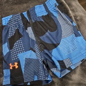 Under Armour Blue, Black & Orange Graphic Performance Shorts